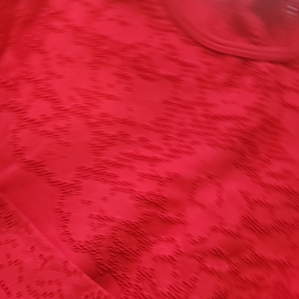 Fabletics Red Crop Top With Pretty Embossed Pattern - Picture 3 of 6